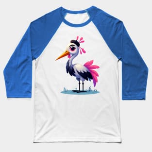 Cute Crane Baseball T-Shirt